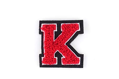 Kleine Frottee-Buchstaben 4,2 cm hoch | Rot, Weiß, Schwarz | Varsity Letter von Naehgedoens.de