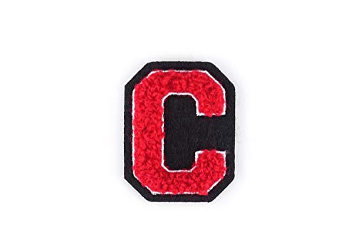 Kleine Frottee-Buchstaben 4,2 cm hoch | Rot, Weiß, Schwarz | Varsity Letter von Naehgedoens.de