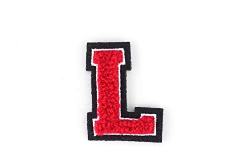 Kleine Frottee-Buchstaben 4,2 cm hoch | Rot, Weiß, Schwarz | Varsity Letter von Naehgedoens.de