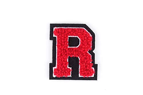 Kleine Frottee-Buchstaben 4,2 cm hoch | Rot, Weiß, Schwarz | Varsity Letter von Naehgedoens.de