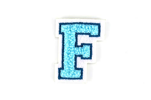 Kleine Frottee-Buchstaben 4,2 cm hoch | Türkis, Petrol, Weiß | Varsity Letter von Naehgedoens.de