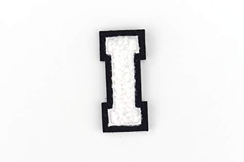 Kleine Frottee-Buchstaben 4,2 cm hoch | Weiß, Schwarz | Varsity Letter von Naehgedoens.de