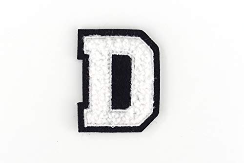 Kleine Frottee-Buchstaben 4,2 cm hoch | Weiß, Schwarz | Varsity Letter von Naehgedoens.de