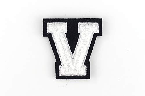 Kleine Frottee-Buchstaben 4,2 cm hoch | Weiß, Schwarz | Varsity Letter von Naehgedoens.de