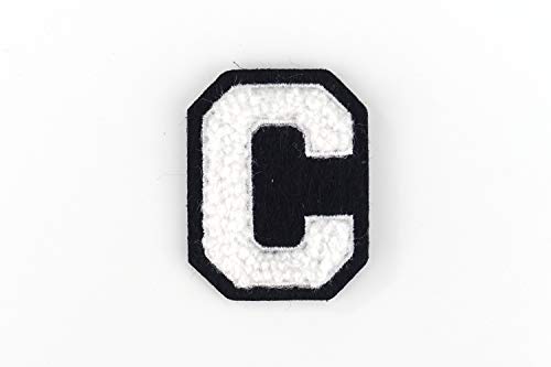 Kleine Frottee-Buchstaben 4,2 cm hoch | Weiß, Schwarz | Varsity Letter von Naehgedoens.de