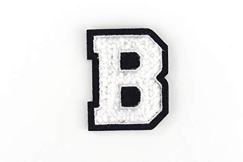 Kleine Frottee-Buchstaben 4,2 cm hoch | Weiß, Schwarz | Varsity Letter von Naehgedoens.de