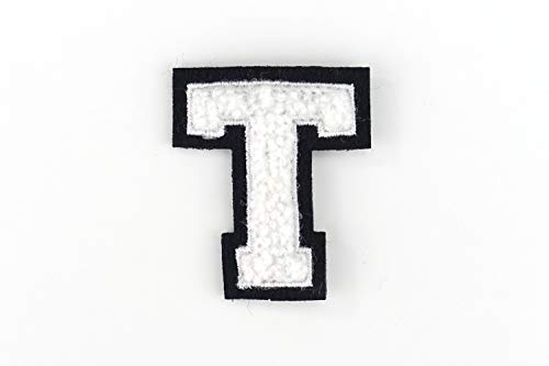 Kleine Frottee-Buchstaben 4,2 cm hoch | Weiß, Schwarz | Varsity Letter von Naehgedoens.de