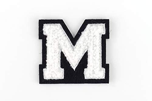 Kleine Frottee-Buchstaben 4,2 cm hoch | Weiß, Schwarz | Varsity Letter von Naehgedoens.de