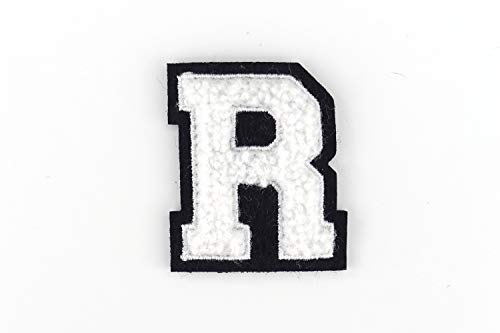 Kleine Frottee-Buchstaben 4,2 cm hoch | Weiß, Schwarz | Varsity Letter von Naehgedoens.de