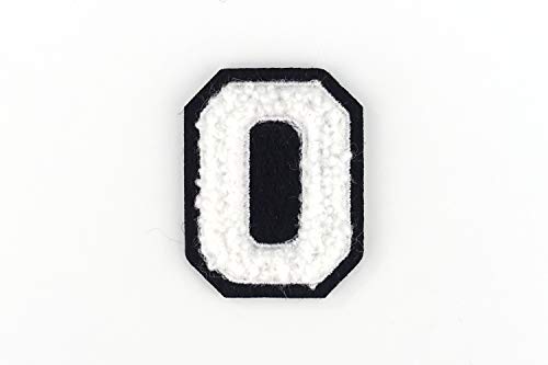 Kleine Frottee-Buchstaben 4,2 cm hoch | Weiß, Schwarz | Varsity Letter von Naehgedoens.de