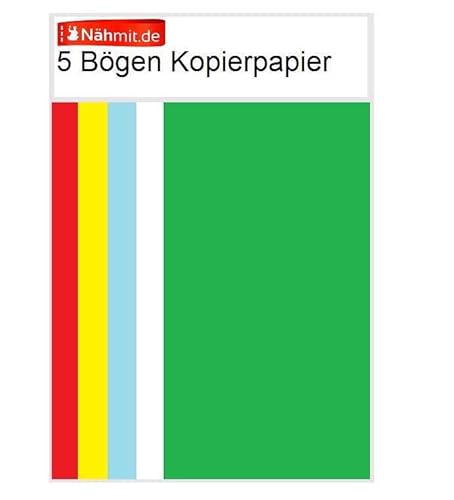 Kopierpapier Schnittmusterpapier 5 Farbig Transferpapier Kreidepapier für Stoffe Schnittmuster Nähen von Nähmit