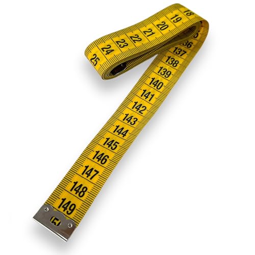 Nähmit - Maßband Gelb 150cm - 300 cm / 120inch - Schneidermaßband centimeter & inch (150cm / 150cm) von Nähmit