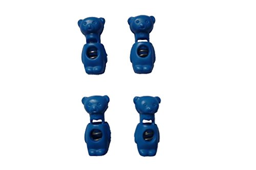 4 Kordelstopper niedliche Bärchen 32x15 mm blau von Nähstübl