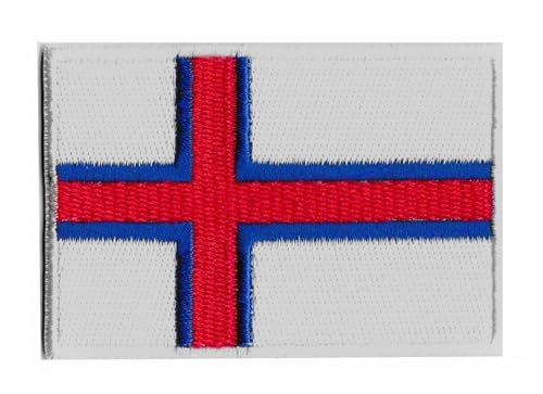 Aufnäher Flagge Färöer Aufnäher bestickt Dänemark zum Aufnähen von NagaPatches