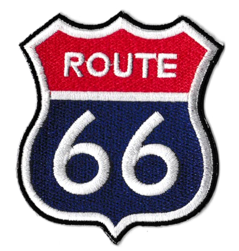 Aufnäher Route 66 Vintage Aufnäher bestickt Motorrad Biker zum Aufbügeln von NagaPatches