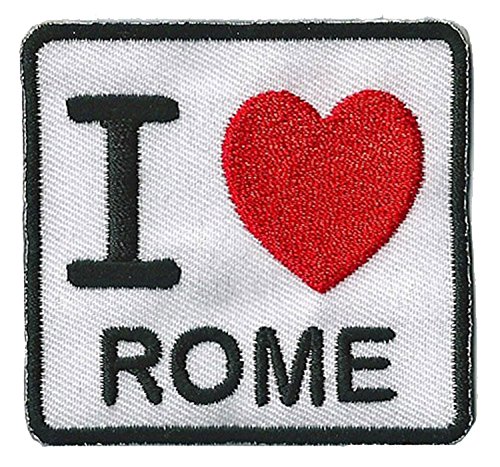 NagaPatches Aufnäher Bügelbild Aufbügler Iron on Patches Applikation I love Rome von NagaPatches