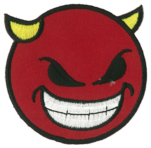 NagaPatches Patch Aufnäher zum Aufbügeln Teufel, 1 Stück, 8 x 8 cm, Rot, Cartoon von NagaPatches