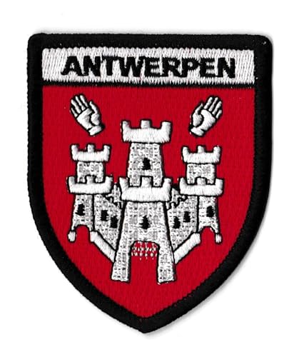 Patch, Stadt-Aufnäher, Antwerpen, bestickt, zum Aufbügeln, Wappen Antwerpen von NagaPatches