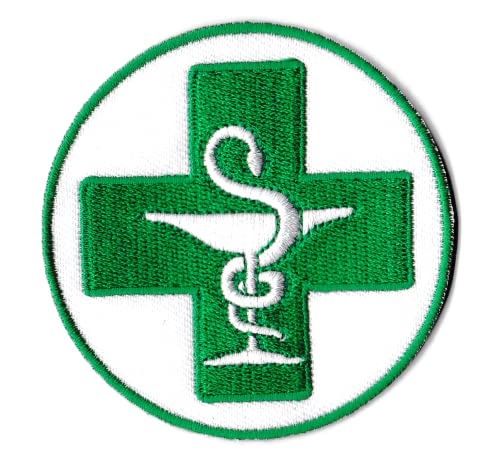 Aufnäher Apotheker Patch bestickt Hygie Cup Apotheke Logo zum Aufbügeln von NagaPatches