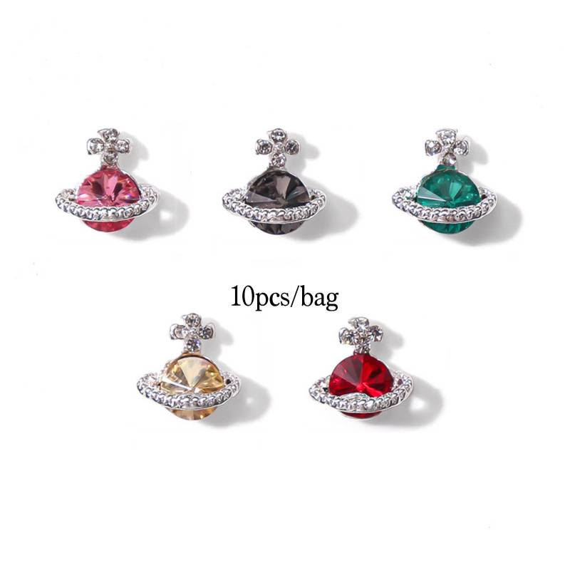 10 Stück Edelstein Diamant Saturn Nagel Charms von NailQueenNYC