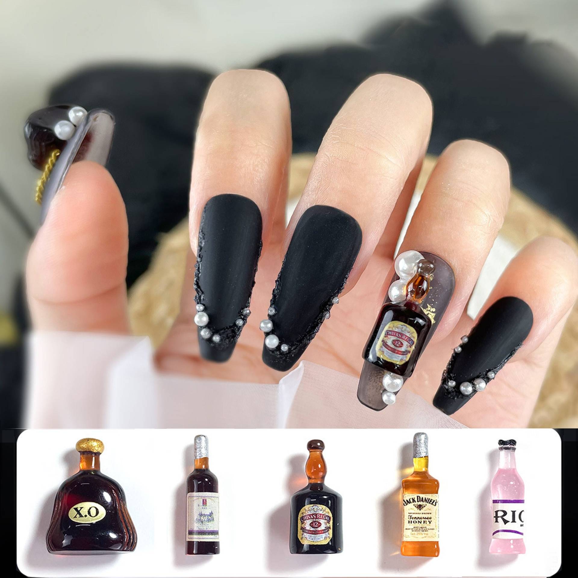 10 Stück Weinflasche Nagel Charms - Je 2 von NailQueenNYC