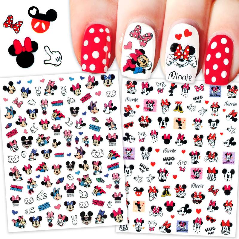 2 Bögen Maus Fliege Nail Art Sticker #03 #04 von NailQueenNYC