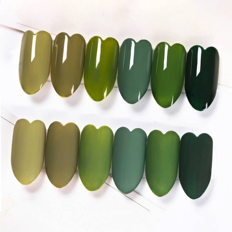 6 Shades Of Green Set Gel Nagellack 8Ml 4 Farben | Soak Off Uv/Led Gel-Nagellack Moos, Olive, Seegras, Jade, Avocado, Waldgrün Nail Art von NailQueenNYC