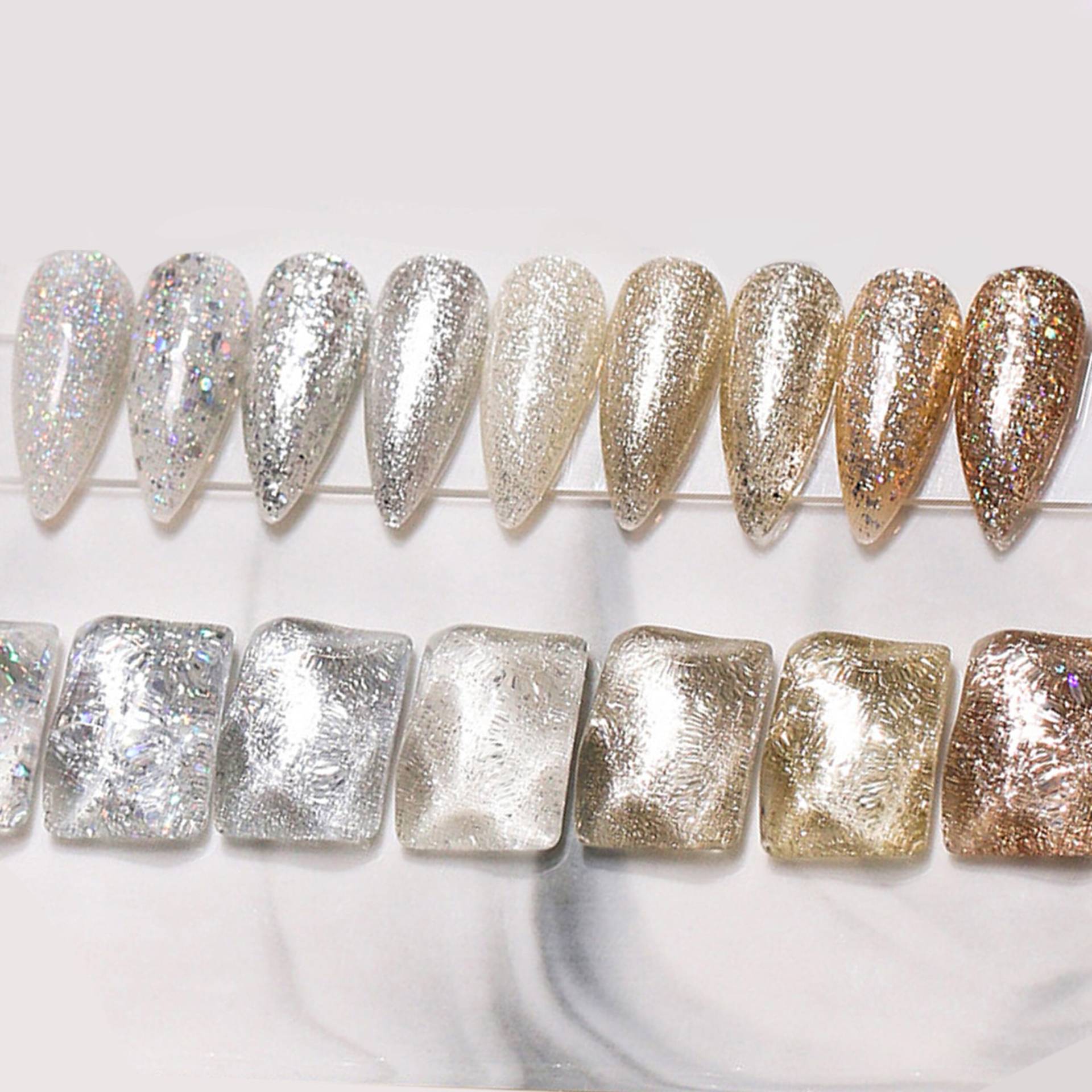 9 Shades Celebrity Shine Gel Nagellack 8Ml - Sparkly Champagne Gold & Silber Farben | Uv/Led-Lampe Erforderlich Rose Schneewittchen Glitzer von NailQueenNYC