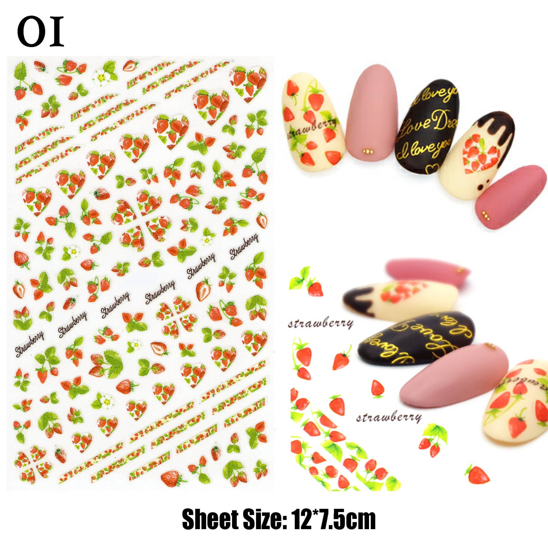 Erdbeer Farm Nail Art Sticker von NailQueenNYC