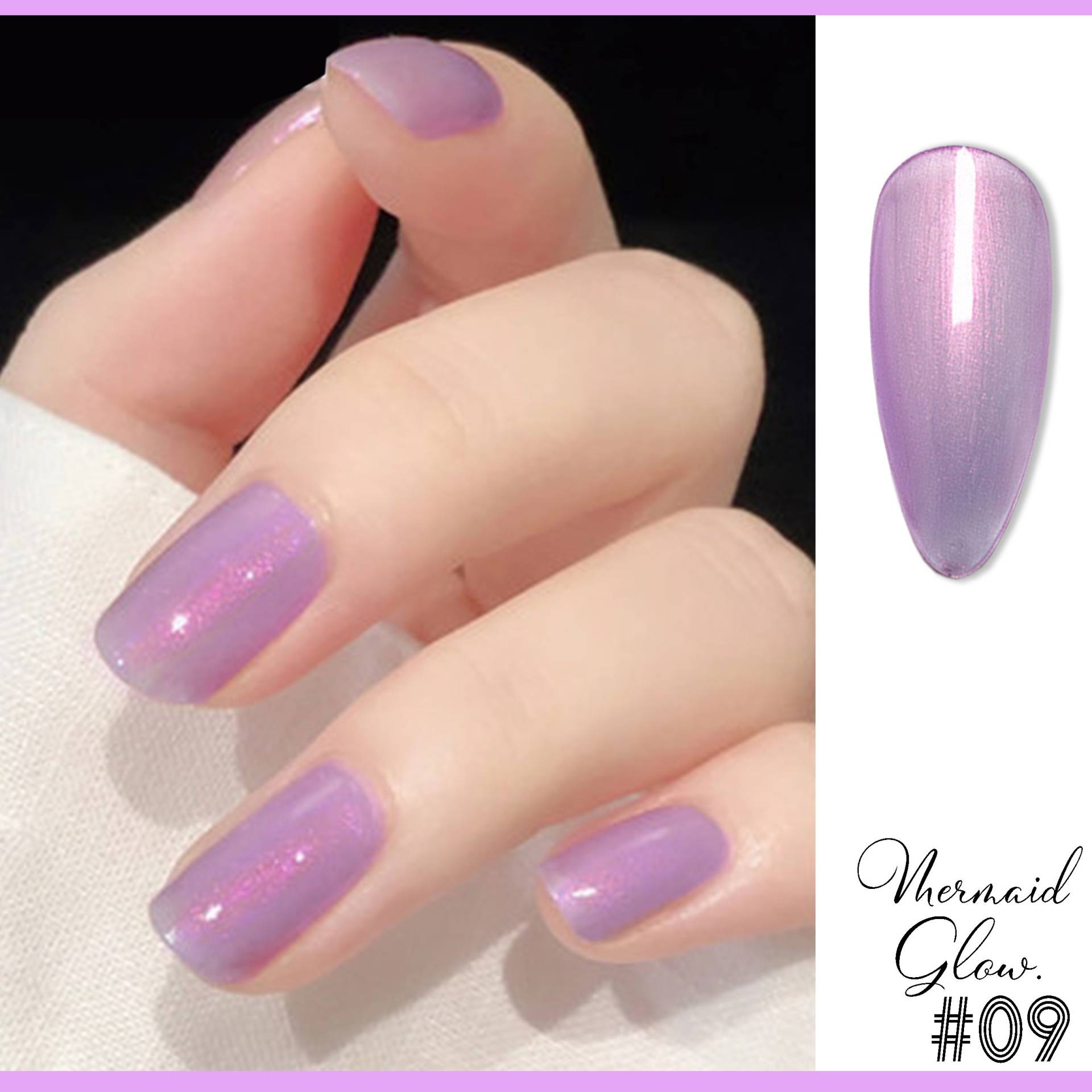 Flieder-Lila Mit Rosigem Perlenschimmer | Immergrün Orchidee Mauve Lavendel Nägel Mermaid Glow Uv/Led Gel-Nagellack 8Ml -Shade #09 von NailQueenNYC