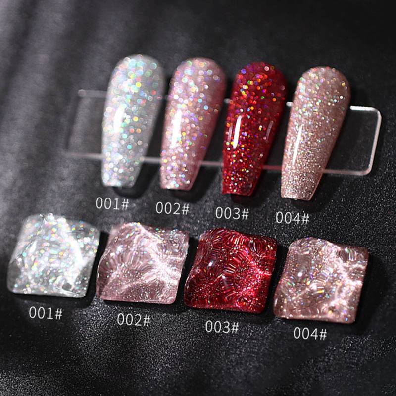 Light Reflective Crushed Diamond Set Schillernde Gel Nagellack 8Ml 4 Farben | Soak Off Uv/Led Gel-Nagellack Reflektieren Sie Blitzlichter An von NailQueenNYC