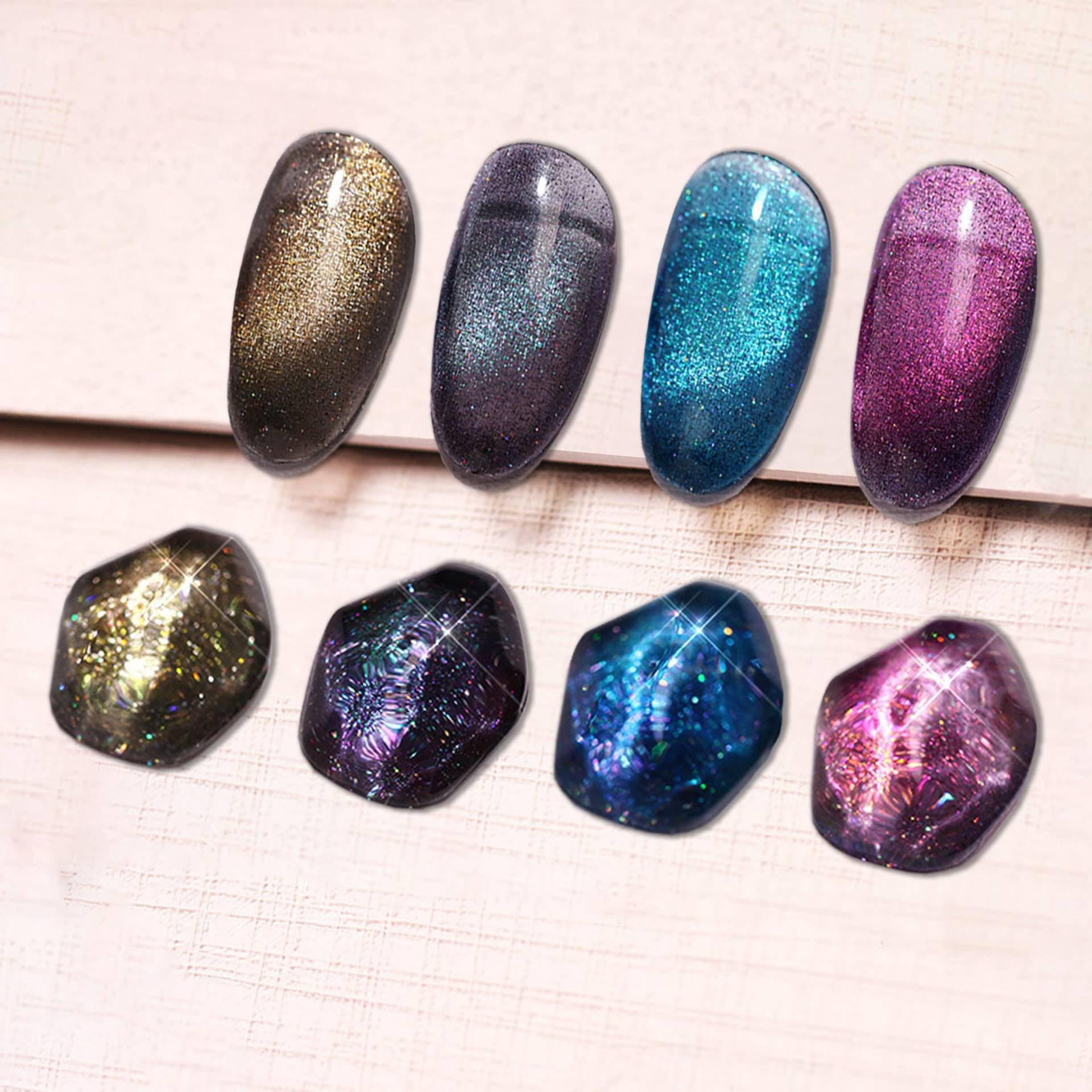 Meteor Regen Dunkel Katzenauge Set Gel Nagellack 8Ml 4 Farben | Soak Off Uv/Led Gel-Nagellack Galaxy Maniküre Magnetstift Erforderlich von NailQueenNYC