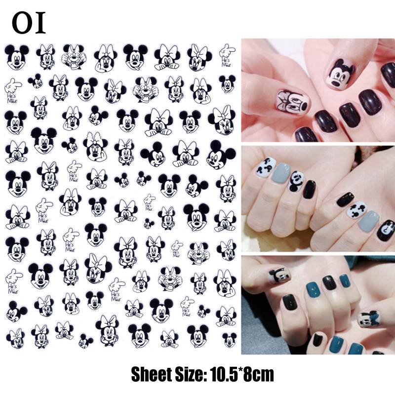 Monochrome Micky Nail Art Sticker | Selbstklebende Nagelsticker #01 von NailQueenNYC