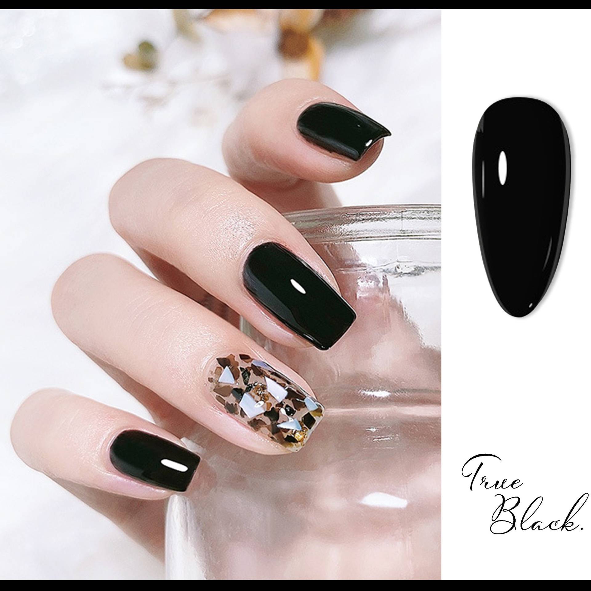 True Black Gel Nagellack 8Ml | Soak Off Uv/Led Gel-Nagellack Mattschwarze, Glänzende Schwarze, Reinschwarze Nägel von NailQueenNYC