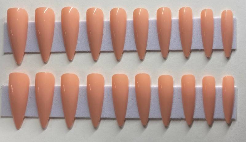 Pfirsich, Koralle, Hellorange Xl Stiletto Press On Nail Kit von NailditbyTara