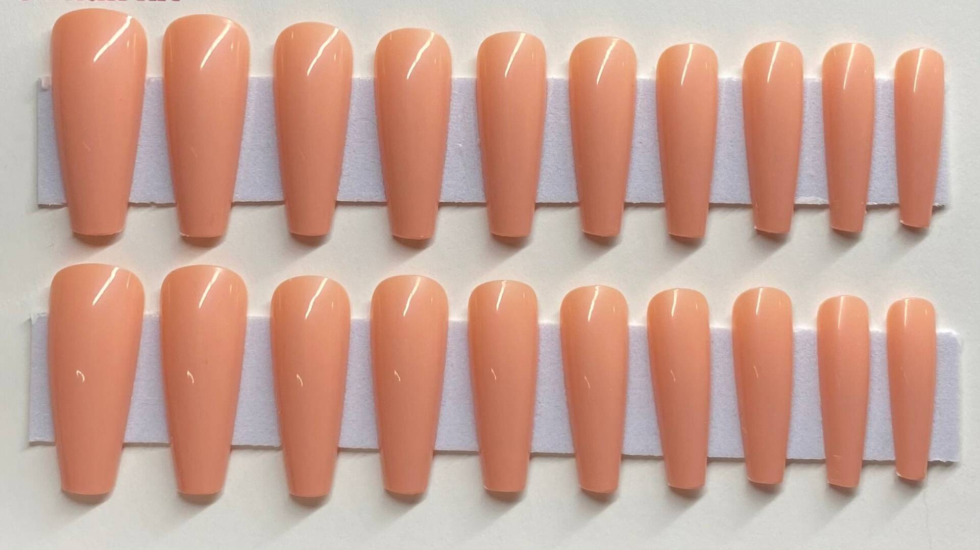 Pfirsichfarbe, Helle Koralle, Orange Xl Sarg Press Auf Nagel Kit von NailditbyTara