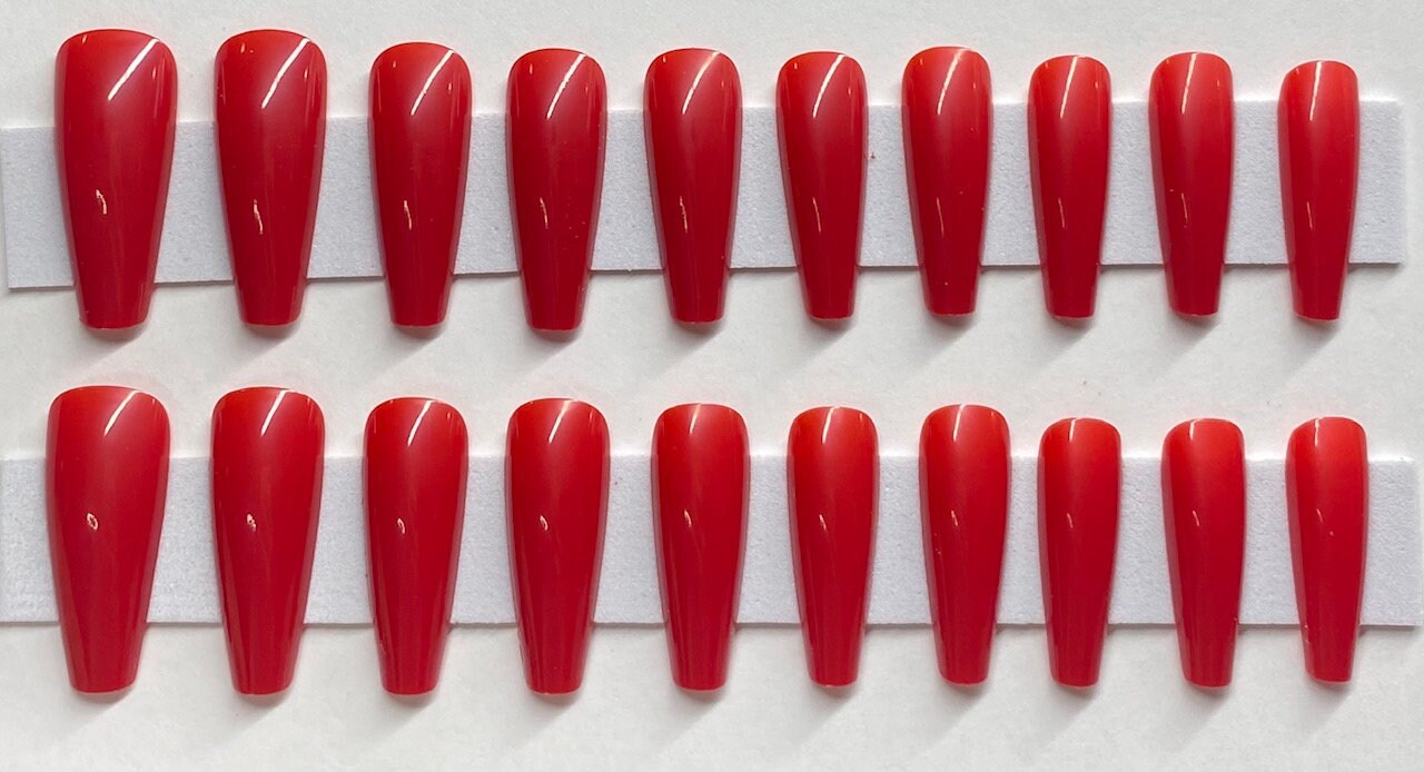 Rot Xl Langer Sarg Press On Nail Kit von NailditbyTara