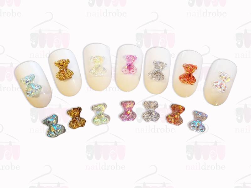 2 Stück Gummibär Candy Replica Nagel Anhänger | Größe 10mmx8mm von Naildrobe