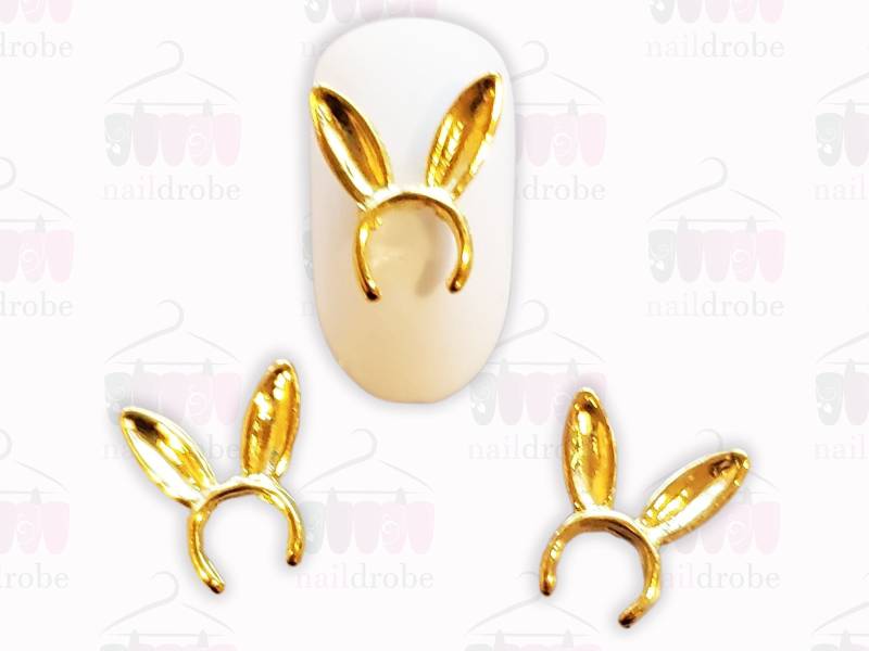 2 Stück Hase Hasenohren Nail Art Charm | Größe 13mmx11, 5mm von Naildrobe