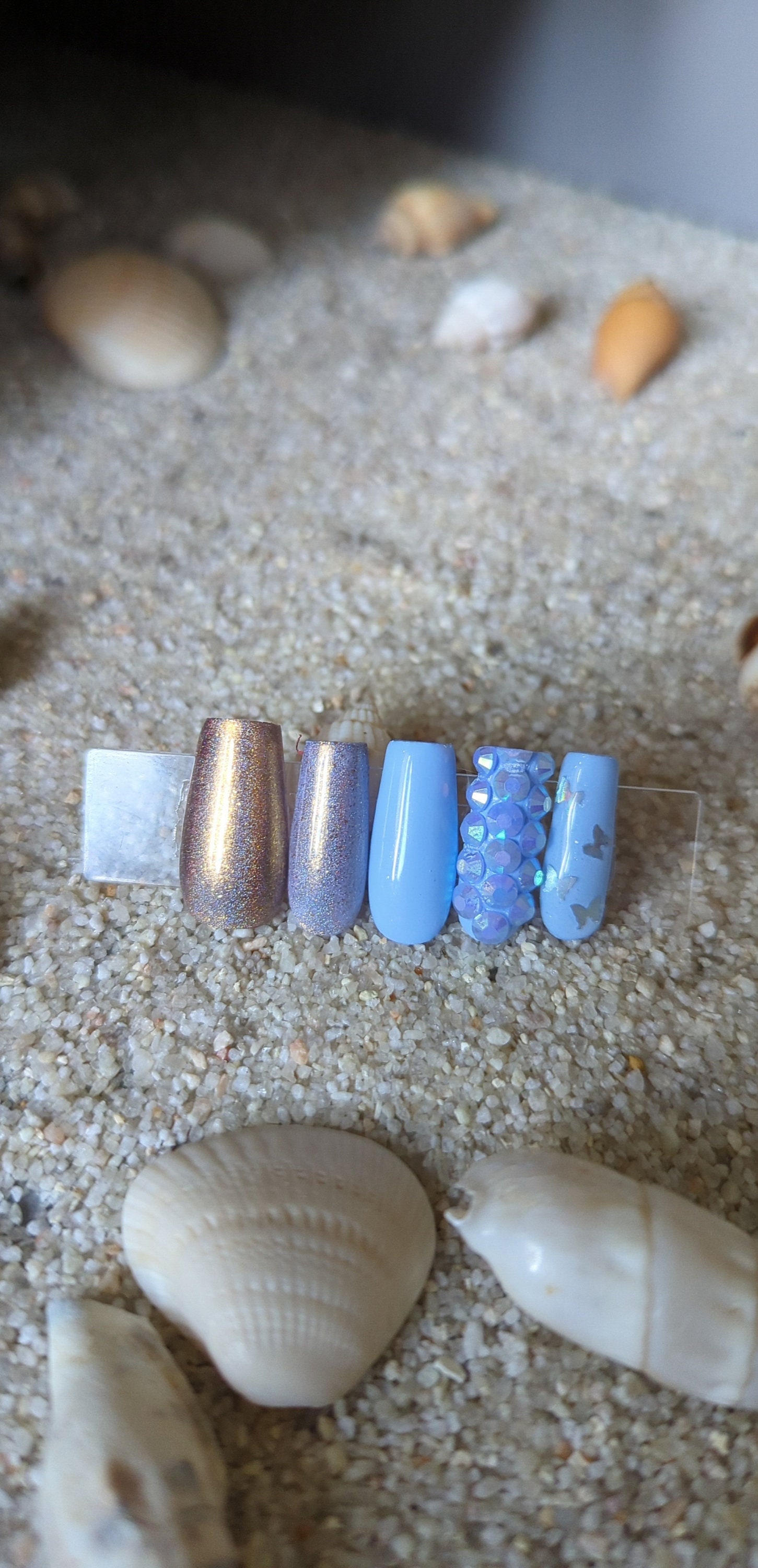 Hellblaue Press On Nails von NailsBroughtToYouByJ