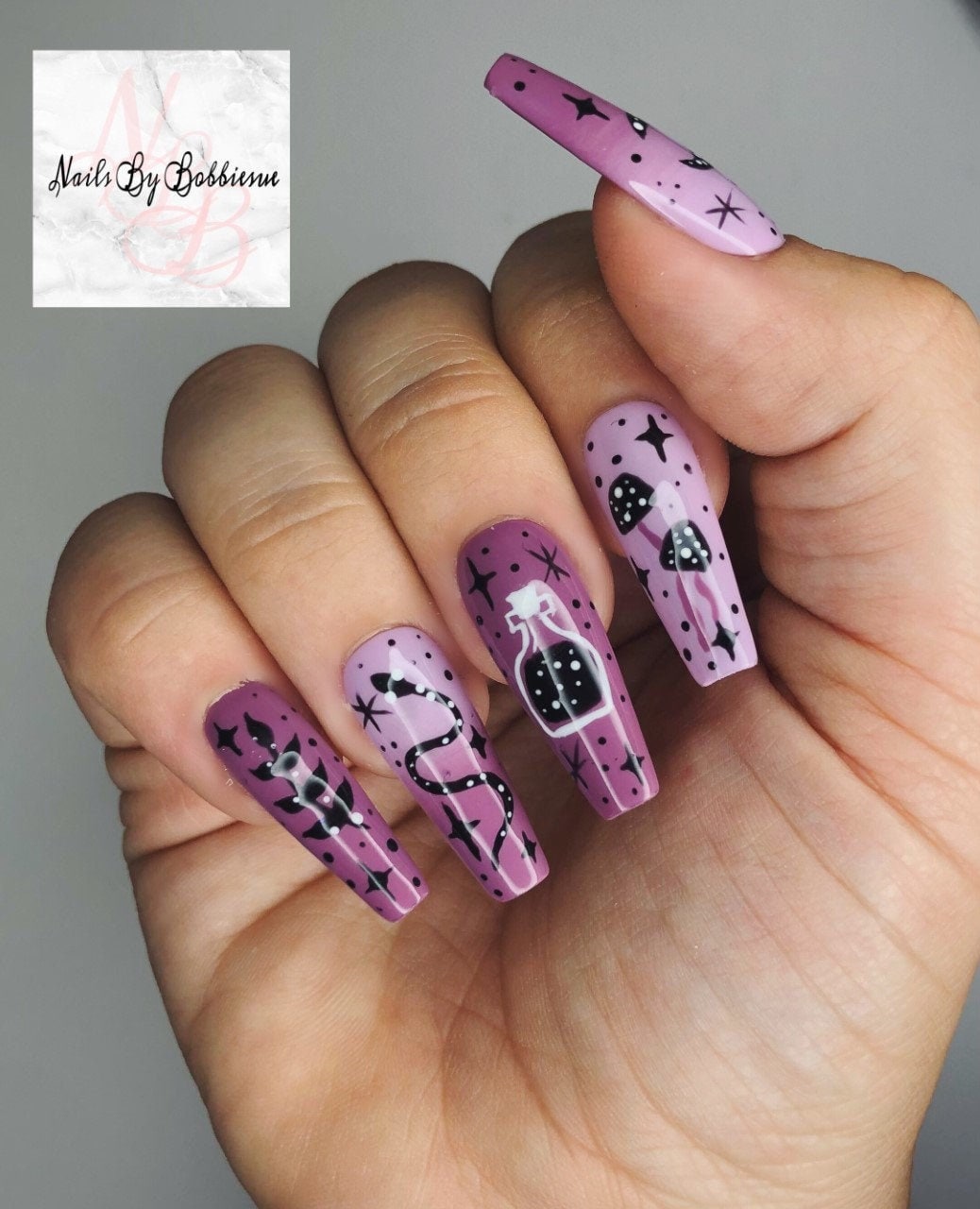 Halloween/Witch Press On Nägel Künstliche Wiederverwendbare Selbstgemachte von NailsByBobbiesue