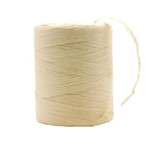 Naisfei Bast Papier Bänder, 180 M Raffia Papierband Naturbast, Natur Papierschnur Geschenkband Bastelschnur, für Geschenkverpackung, Weben, Dekoration und Gärtnern DIY Handwerk von Naisfei