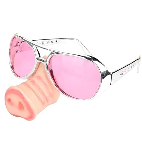 Neuheit Sonnenbrille, Partygläser Schwein Nase Neuheit Sonnenbrillen Funky Sonnenbrillen Lustige Sonnenbrille für Erwachsene, Kinderpartyzubehör für Halloween, Geburtstag, Masquerade Bachelor Party von Naisicatar