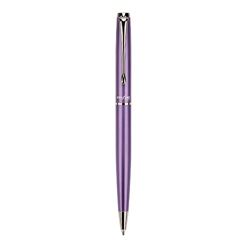 TACCIA/PENFORT TPF-BP004-PU-SL Femininer Kugelschreiber, schwarzer Kern, Violett/Silber von Nakabayashi