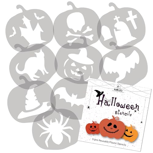 Keks - Backen - Dekoration Schablone // HALLOWEEN – KÜRBIS – FLEDERMAUS – GRUSELIGE HAUS – SPINNE – GEIST – KATZE (6x6cm) von Nakleo