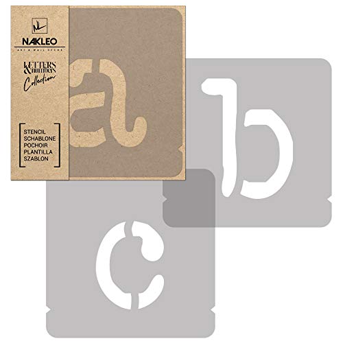 NAKLEO Alphabet Malschablonen Set 42 Stück, 5 cm Buchstaben & Zahlen Typewriter Klein Schriftart, Wiederverwendbare Kunststoff Stencil, DIY Handwerk Holz Möbel Wand Dekoration NAKLEO Alphabet Malschablonen Set 42 Stück, 5 cm Buchstaben & Zahlen Typewriter Klein Schriftart, Wiederverwendbare Kunststoff Stencil, DIY Handwerk Holz Möbel Wand Dekoration von Nakleo