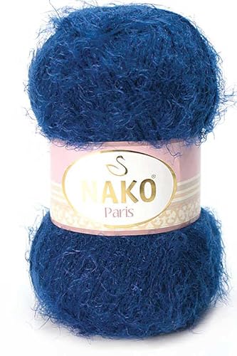 NAKO Paris, Strickgarn, Häkelgarn, Acryl, Schal, Wintermütze, Schal, Garn – 5 Knäuel (Kugel), 40 % Premium-Acryl – 60 % Polyamid, je Knäuel/Knäuel, 100 g, 268 Yds (3266) von Nako Paris