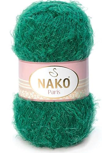 NAKO Paris, 3440 Strickgarn, Häkelgarn, Acryl-Schal, Wintermütze, Schal, Garn – 5 Knäuel (Knäuel) 40 % Premium-Acryl – 60 % Polyamid pro Knäuel je Knäuel 100 g von Nako Paris