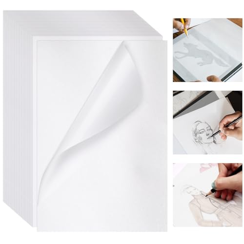 100 Blatt Transparentpapier A4 Bauspapier, Transparentes Pauspapier DIN A4, 70g/m² Transparentpapier Weiß Ideal for Skizzieren, Pausieren, Architekturskizzen, Verpacken, Filigrane Kunstwerke, Printing von Nakutita