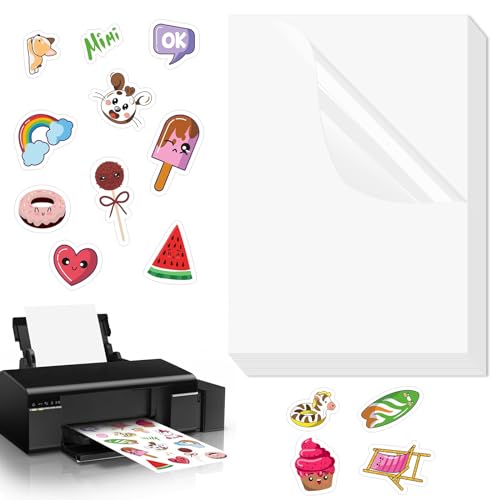 30 Stk A4 Vinyl Aufkleberfolie Selbstklebend Folie, Weiß Selbstklebend Aufkleber zum Bedrucken, Druckerpapier Schnell Trocknen Stickerpapier für Tintenstrahldrucker und Laserdrucker (30, Weiß) von Nakutita